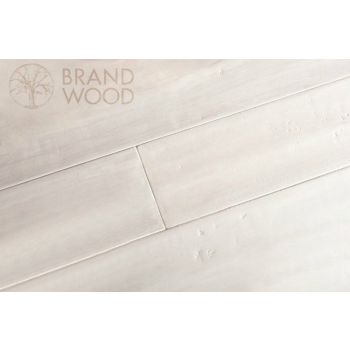 Паркетна дошка Brand Wood Гевея Зістарена SNOW WHITE HAND MADE